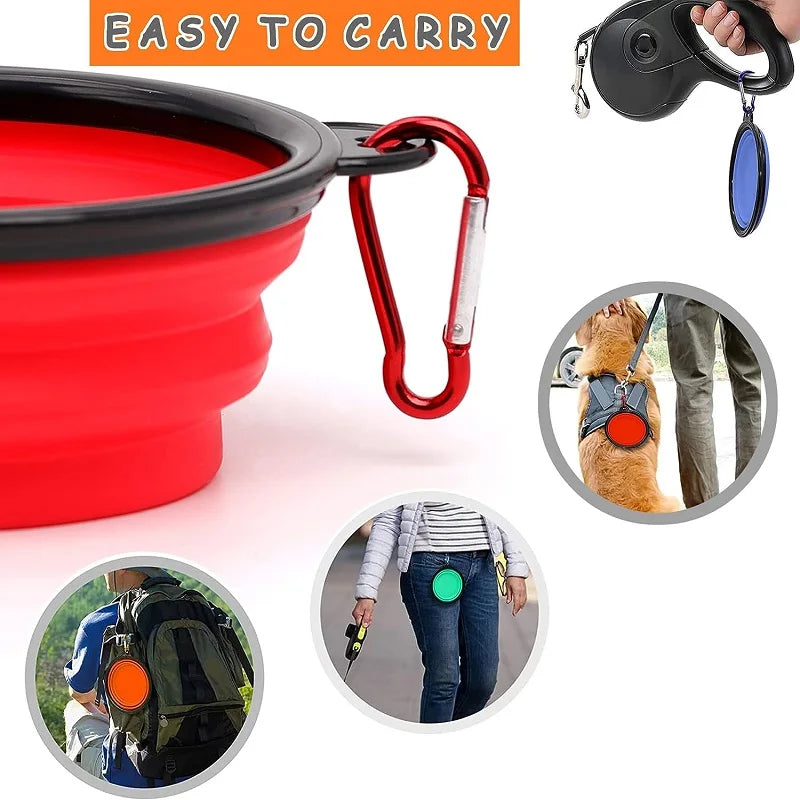 Collapsible Silicone Dog Bowl: Large Portable Travel Bowl for Food & Water, Foldable for Walks and Camping