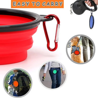 Collapsible Silicone Dog Bowl: Large Portable Travel Bowl for Food & Water, Foldable for Walks and Camping