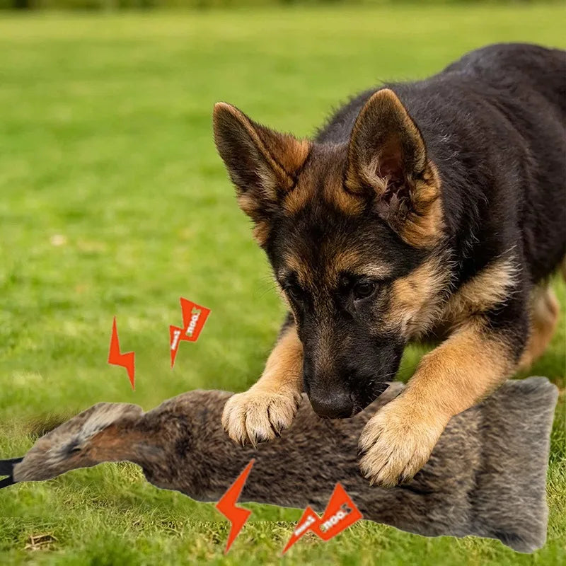 JUSTINLAU Squeaky Dog Tug Toy: Plush Rabbit Fur Bite Stick for Training and Outdoor Play, Medium & Large Dogs