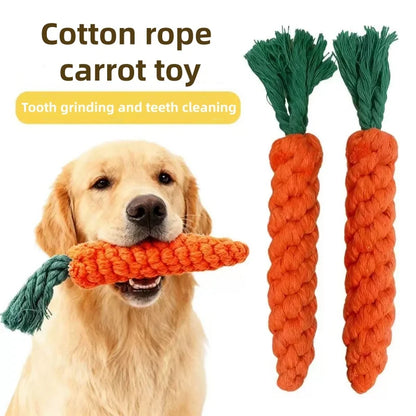 Carrot Rope Dog Toy: Knotted Cotton Chew & Tug Toy for Puppies, Small Dogs and Cats