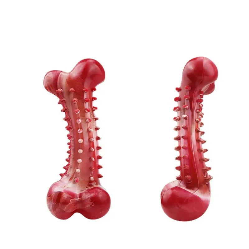 Natural Rubber Dog Bone Chew Toy: Durable Teeth Cleaning Toy for Medium & Large Dogs