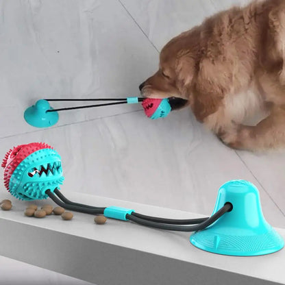 Interactive Dog Puzzle Toy Set – Suction Cup Rope Toy & Treat Dispensing Ball for Chewers, Teething & Boredom