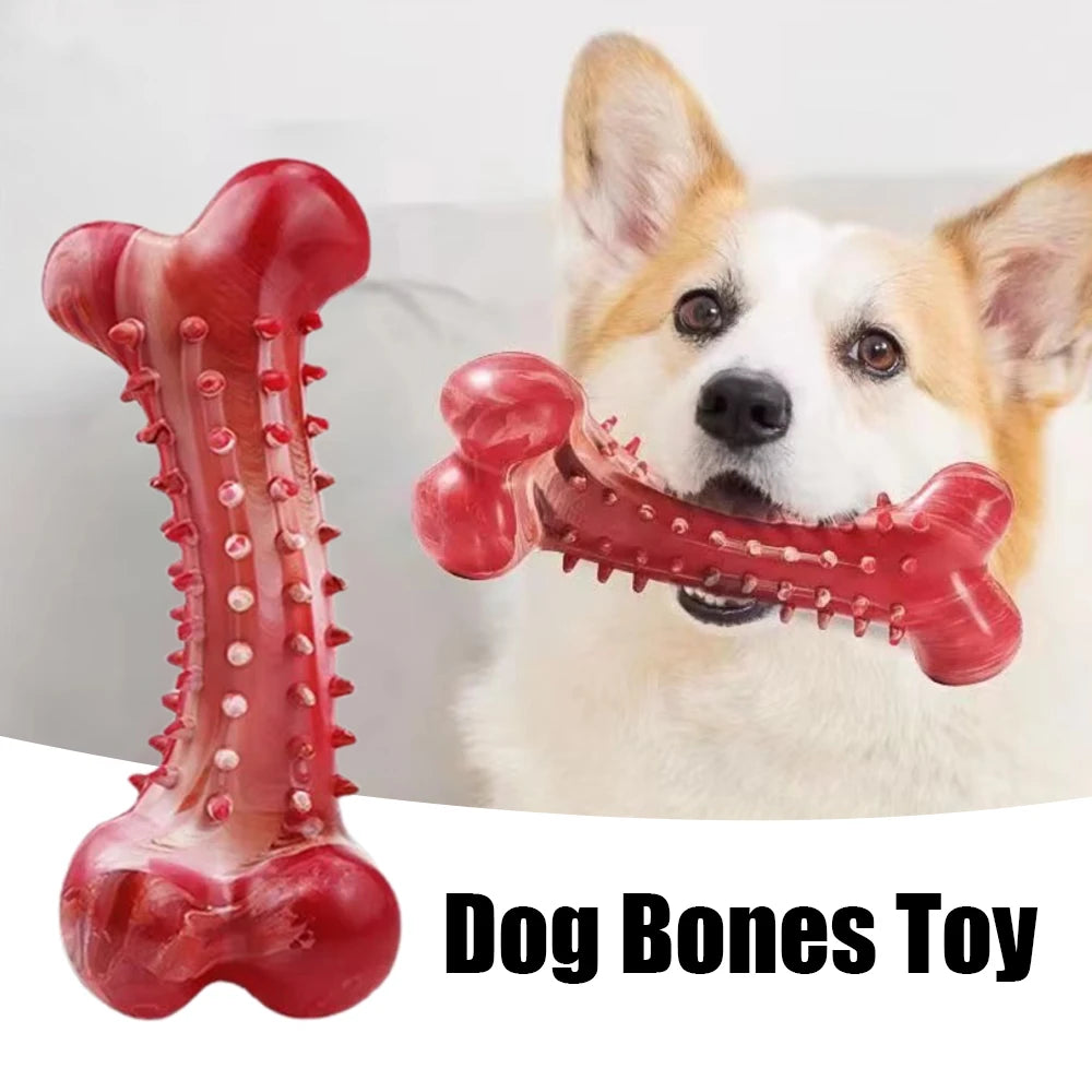 Natural Rubber Dog Bone Chew Toy: Durable Teeth Cleaning Toy for Medium & Large Dogs