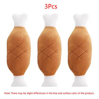 Chicken Leg Plush Dog Toy with Squeaker – Soft Bone-Shaped Chew Toy for Small, Medium & Large Dogs and Cats