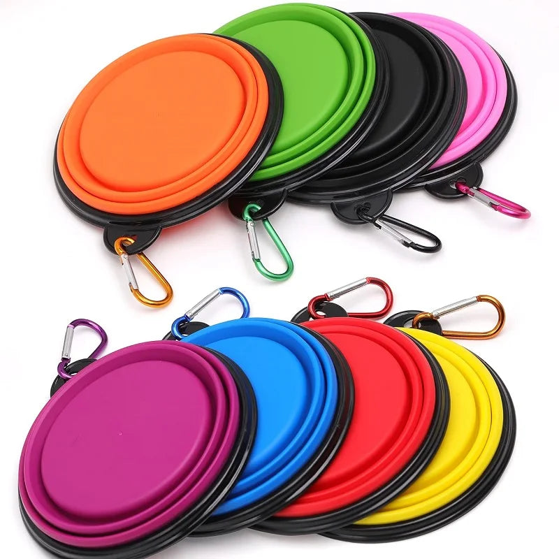 Collapsible Silicone Dog Bowl: Large Portable Travel Bowl for Food & Water, Foldable for Walks and Camping
