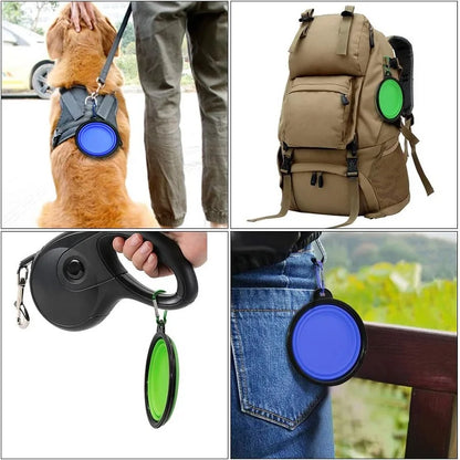 Collapsible Silicone Dog Bowl: Large Portable Travel Bowl for Food & Water, Foldable for Walks and Camping