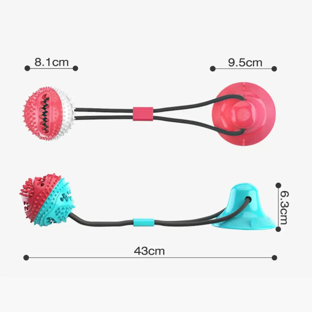 Interactive Dog Puzzle Toy Set – Suction Cup Rope Toy & Treat Dispensing Ball for Chewers, Teething & Boredom
