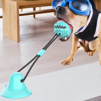 Interactive Dog Puzzle Toy Set – Suction Cup Rope Toy & Treat Dispensing Ball for Chewers, Teething & Boredom