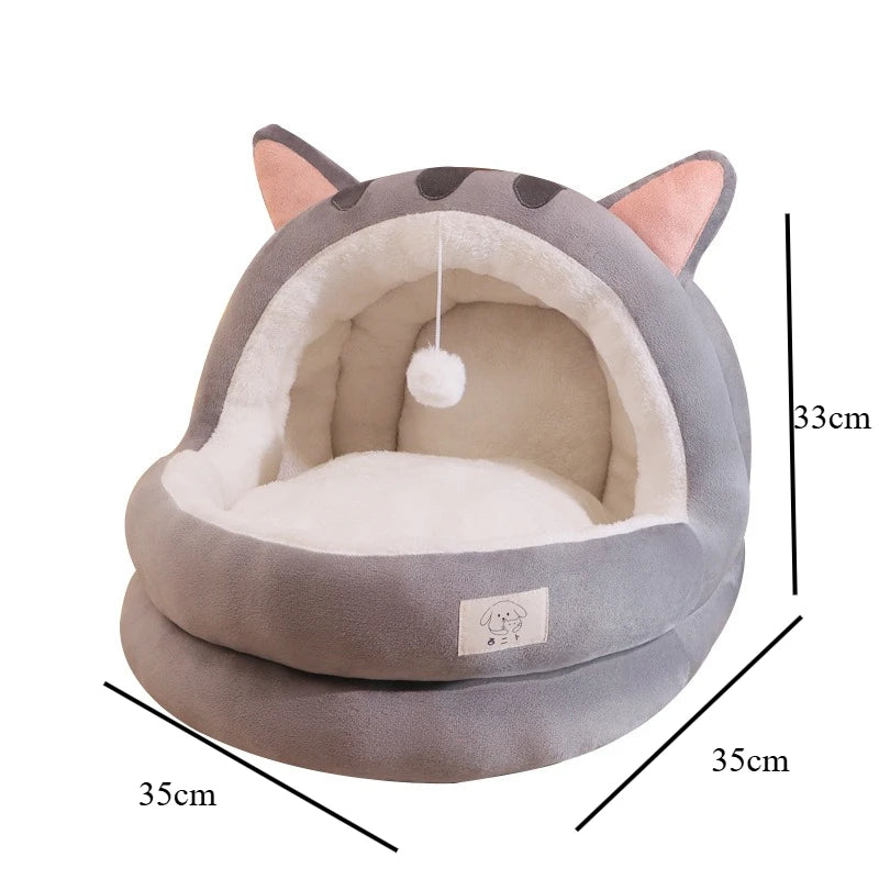 Cute Yurt-Shaped Pet House – Soft, Snug Winter Bed with Panda Design