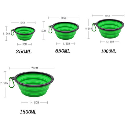 Collapsible Silicone Dog Bowl: Large Portable Travel Bowl for Food & Water, Foldable for Walks and Camping