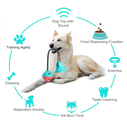 Interactive Dog Puzzle Toy Set – Suction Cup Rope Toy & Treat Dispensing Ball for Chewers, Teething & Boredom