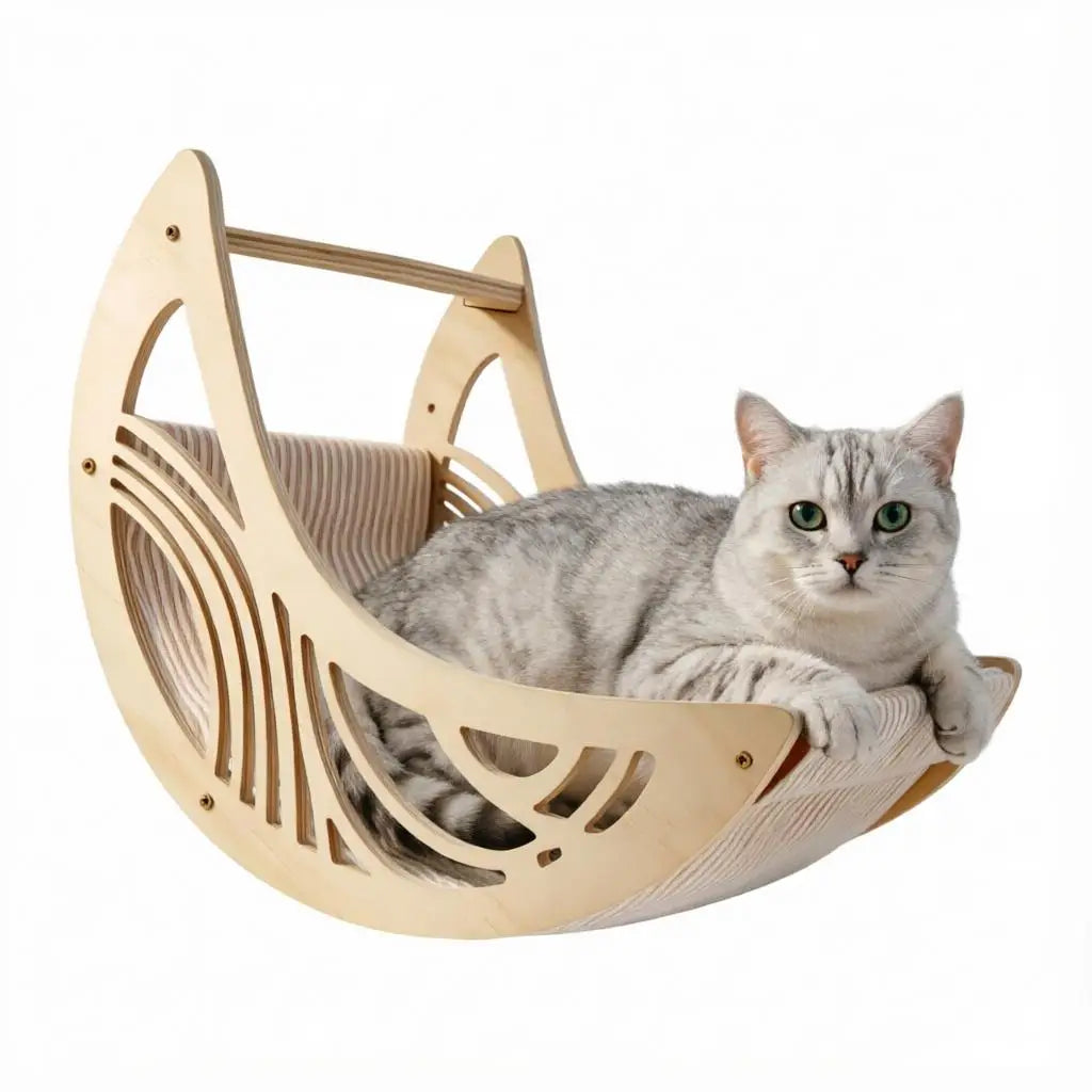 Wall-Mounted Cat Furniture Set: Climbing Steps, Shelves, Hammock & Moon Bed for Large Cats and Kittens