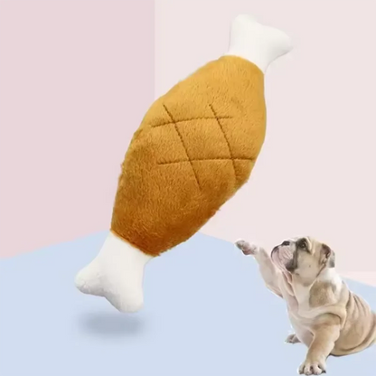 Chicken Leg Plush Dog Toy with Squeaker – Soft Bone-Shaped Chew Toy for Small, Medium & Large Dogs and Cats