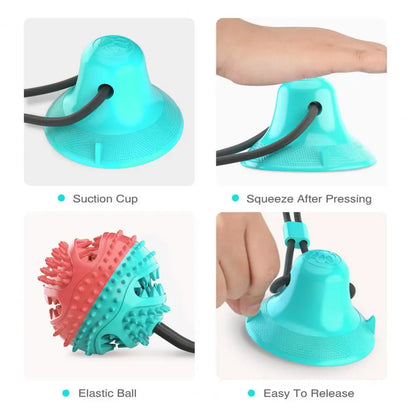 Interactive Dog Puzzle Toy Set – Suction Cup Rope Toy & Treat Dispensing Ball for Chewers, Teething & Boredom