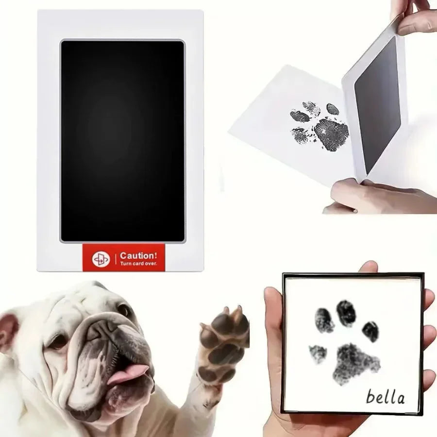 Inkless Paw Print Kit for Dogs, Cats & Babies: No-Touch, Mess-Free Pet Safe Ink Pad with Keepsake Cards
