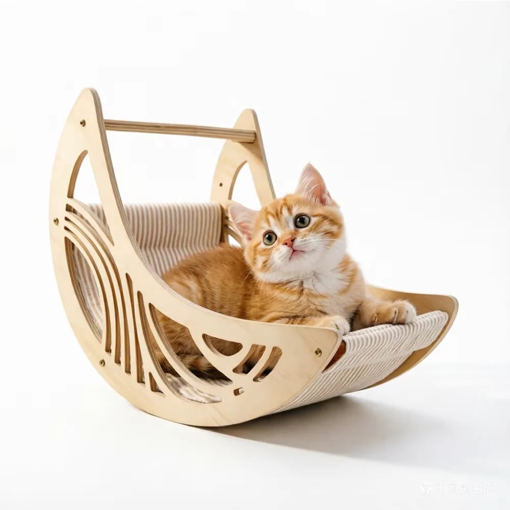 Wall-Mounted Cat Furniture Set: Climbing Steps, Shelves, Hammock & Moon Bed for Large Cats and Kittens