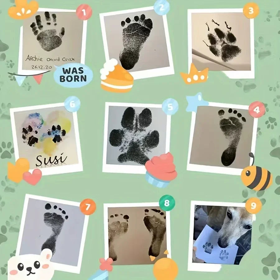 Inkless Paw Print Kit for Dogs, Cats & Babies: No-Touch, Mess-Free Pet Safe Ink Pad with Keepsake Cards