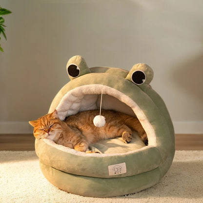 Cute Yurt-Shaped Pet House – Soft, Snug Winter Bed with Panda Design