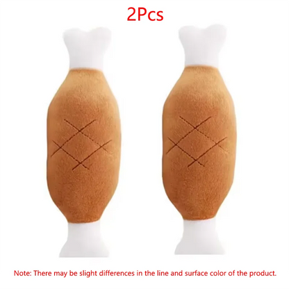 Chicken Leg Plush Dog Toy with Squeaker – Soft Bone-Shaped Chew Toy for Small, Medium & Large Dogs and Cats