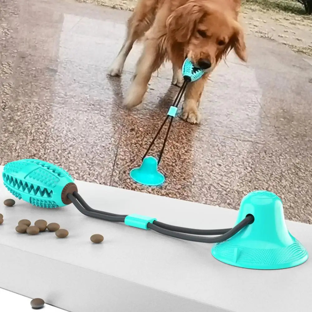 Interactive Dog Puzzle Toy Set – Suction Cup Rope Toy & Treat Dispensing Ball for Chewers, Teething & Boredom