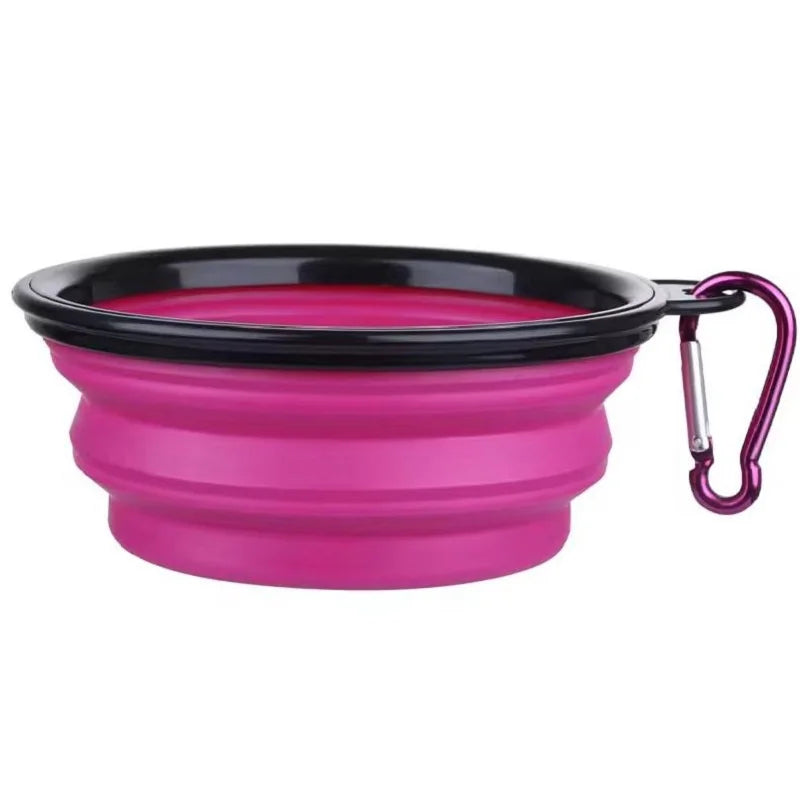 Collapsible Silicone Dog Bowl: Large Portable Travel Bowl for Food & Water, Foldable for Walks and Camping