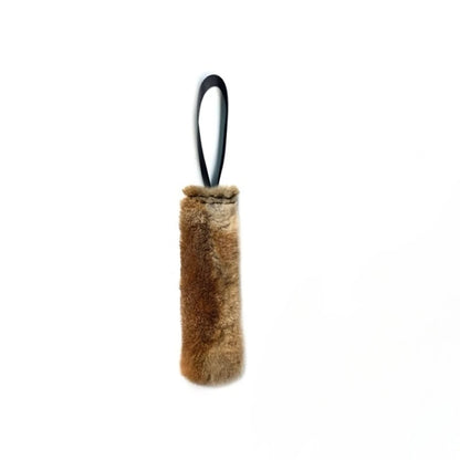 JUSTINLAU Squeaky Dog Tug Toy: Plush Rabbit Fur Bite Stick for Training and Outdoor Play, Medium & Large Dogs