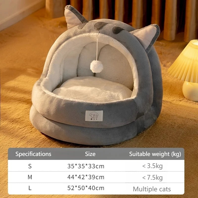 Cute Yurt-Shaped Pet House – Soft, Snug Winter Bed with Panda Design