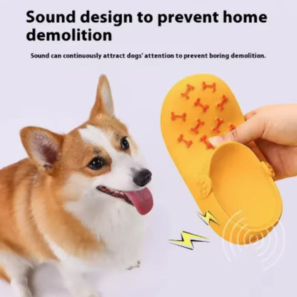 Squeaky Latex Slipper Dog Toy: Teeth Cleaning Chew Toy for Training and Play, Small, Medium & Large Dogs and Puppies