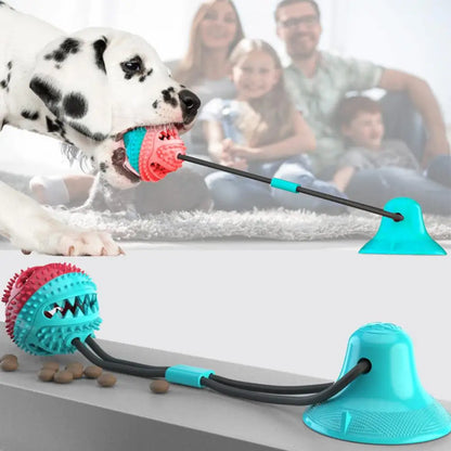 Interactive Dog Puzzle Toy Set – Suction Cup Rope Toy & Treat Dispensing Ball for Chewers, Teething & Boredom