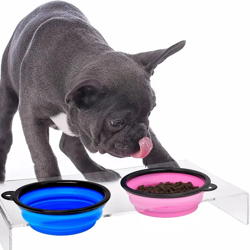 Collapsible Silicone Dog Bowl: Large Portable Travel Bowl for Food & Water, Foldable for Walks and Camping