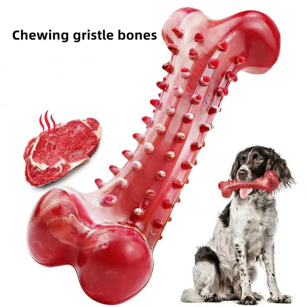 Natural Rubber Dog Bone Chew Toy: Durable Teeth Cleaning Toy for Medium & Large Dogs